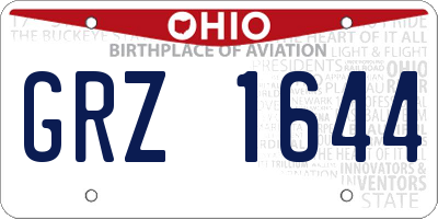OH license plate GRZ1644