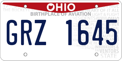 OH license plate GRZ1645