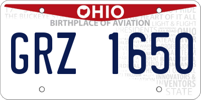 OH license plate GRZ1650