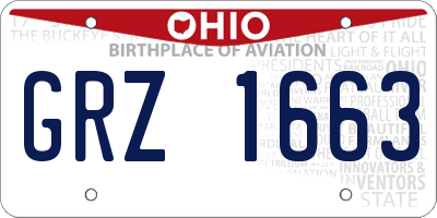 OH license plate GRZ1663