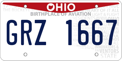 OH license plate GRZ1667