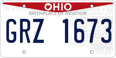 OH license plate GRZ1673