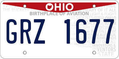 OH license plate GRZ1677
