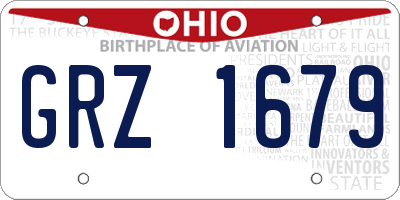 OH license plate GRZ1679