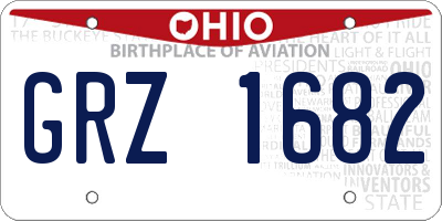 OH license plate GRZ1682