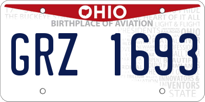 OH license plate GRZ1693