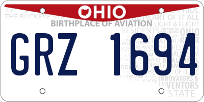 OH license plate GRZ1694