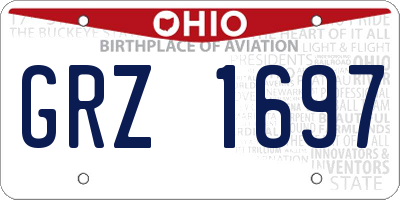 OH license plate GRZ1697