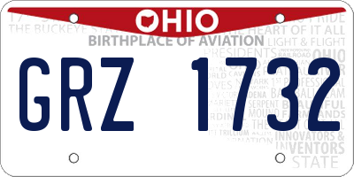 OH license plate GRZ1732