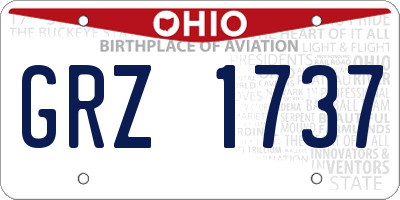 OH license plate GRZ1737