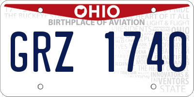 OH license plate GRZ1740