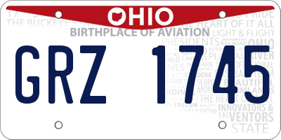 OH license plate GRZ1745