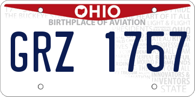 OH license plate GRZ1757