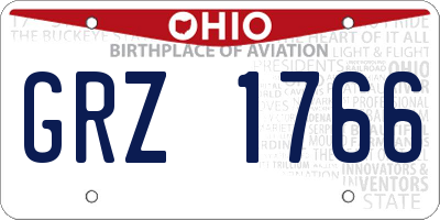 OH license plate GRZ1766