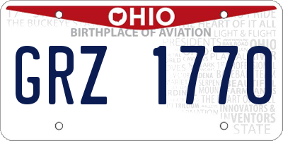 OH license plate GRZ1770