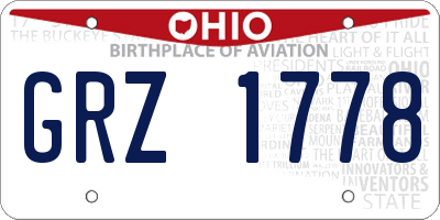 OH license plate GRZ1778