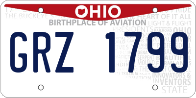 OH license plate GRZ1799