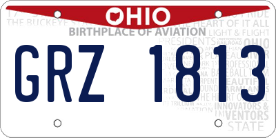 OH license plate GRZ1813