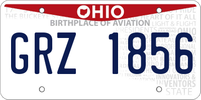 OH license plate GRZ1856