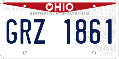 OH license plate GRZ1861