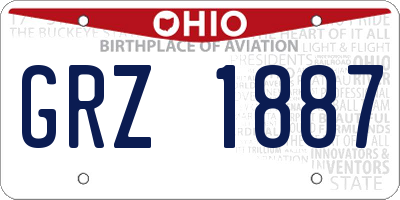 OH license plate GRZ1887