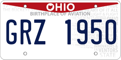 OH license plate GRZ1950