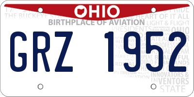 OH license plate GRZ1952