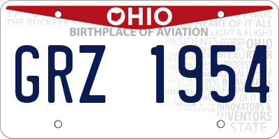 OH license plate GRZ1954