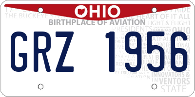 OH license plate GRZ1956