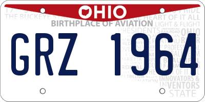 OH license plate GRZ1964