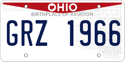 OH license plate GRZ1966