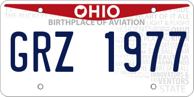 OH license plate GRZ1977