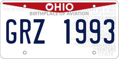 OH license plate GRZ1993