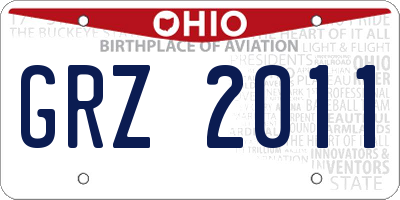 OH license plate GRZ2011