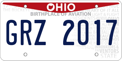 OH license plate GRZ2017