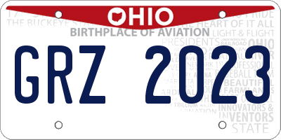 OH license plate GRZ2023