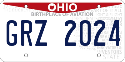 OH license plate GRZ2024