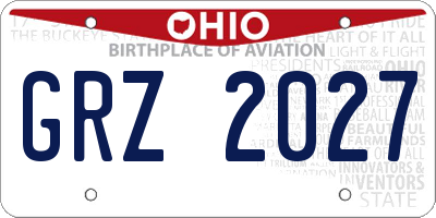 OH license plate GRZ2027