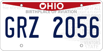 OH license plate GRZ2056