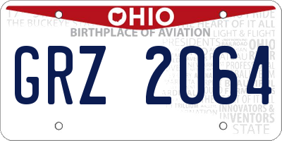 OH license plate GRZ2064