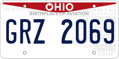 OH license plate GRZ2069