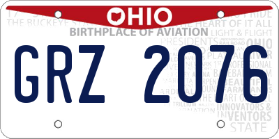 OH license plate GRZ2076