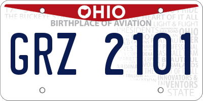 OH license plate GRZ2101