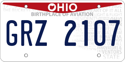 OH license plate GRZ2107