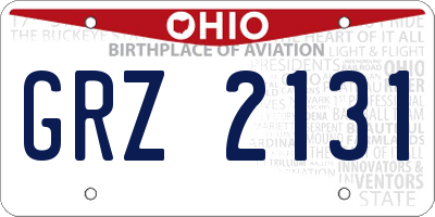 OH license plate GRZ2131