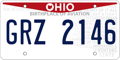 OH license plate GRZ2146