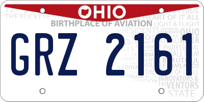 OH license plate GRZ2161
