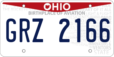 OH license plate GRZ2166