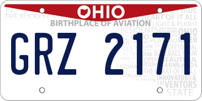 OH license plate GRZ2171