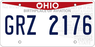 OH license plate GRZ2176